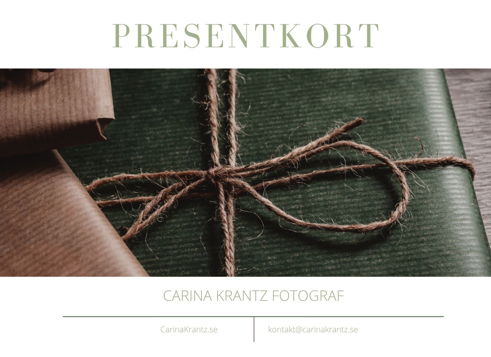 Presentkort 2025 Carina Krantz Fotograf Uppsala Sigtuna Gävle